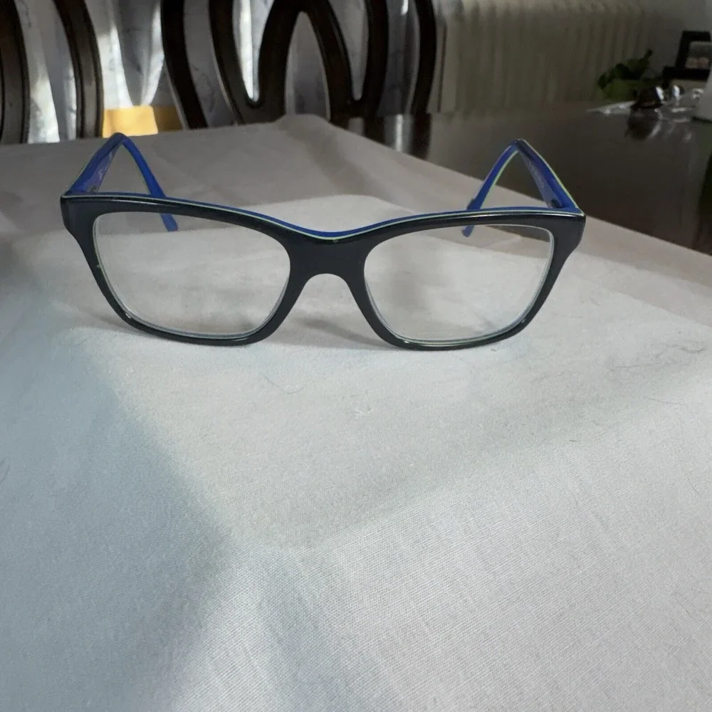 Ray-Ban RB1536 3600 Eyeglasses Black Blue Square Full Rim Frame 48-16-130‎ 9156